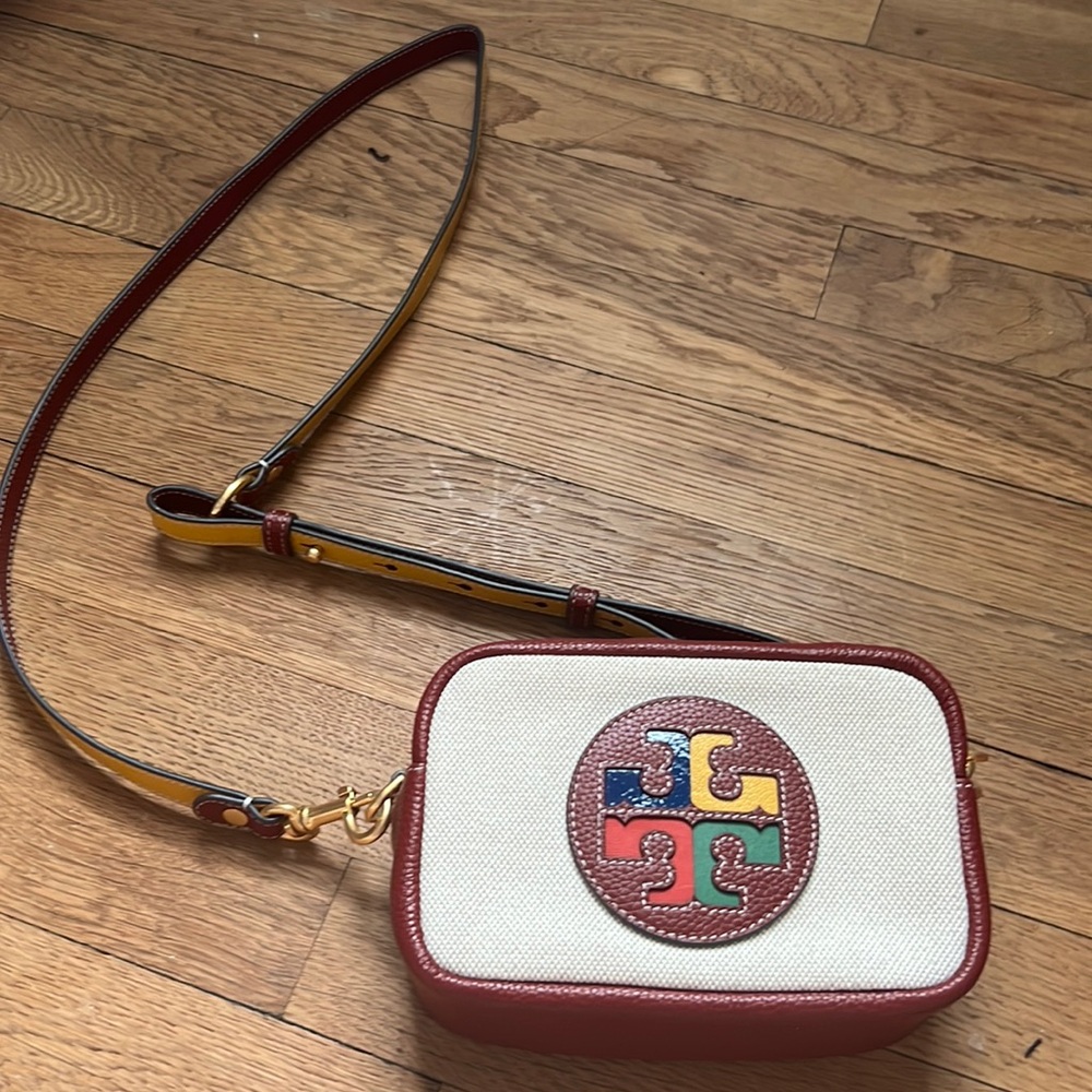 Tory Burch Mini Crossbody Bag in Perry Color - Block Canvas